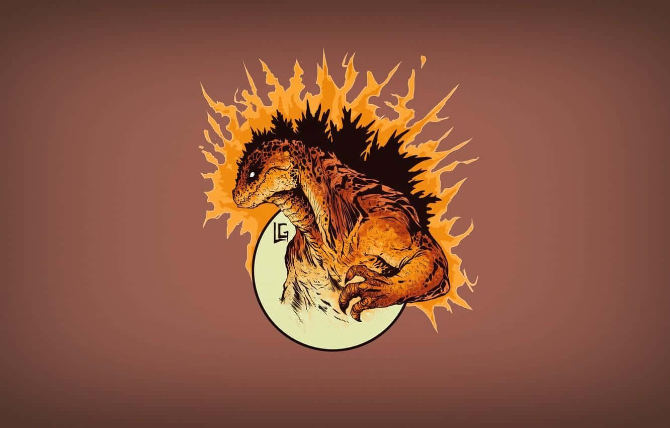 1332x850 Download The Mighty Burning Godzilla