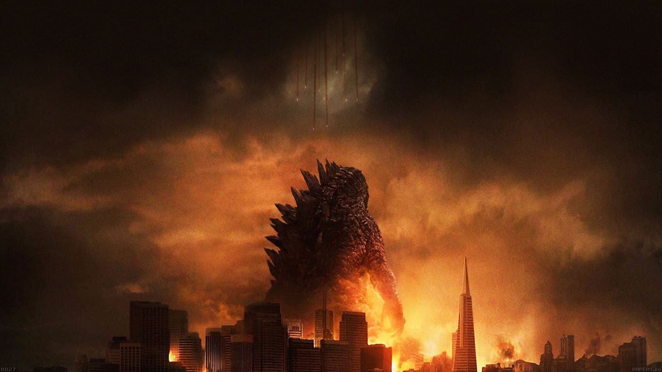 1366x768 desktop, laptop. godzilla poster film