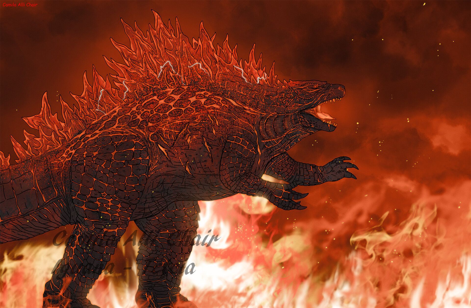 1920x1254 Burning Godzilla