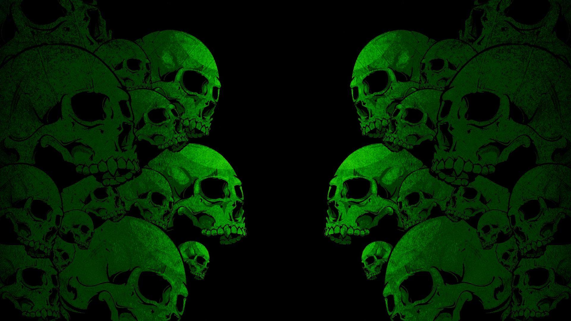 1920x1080 Download 1920x1080 HD Wallpaper skull green composition dark