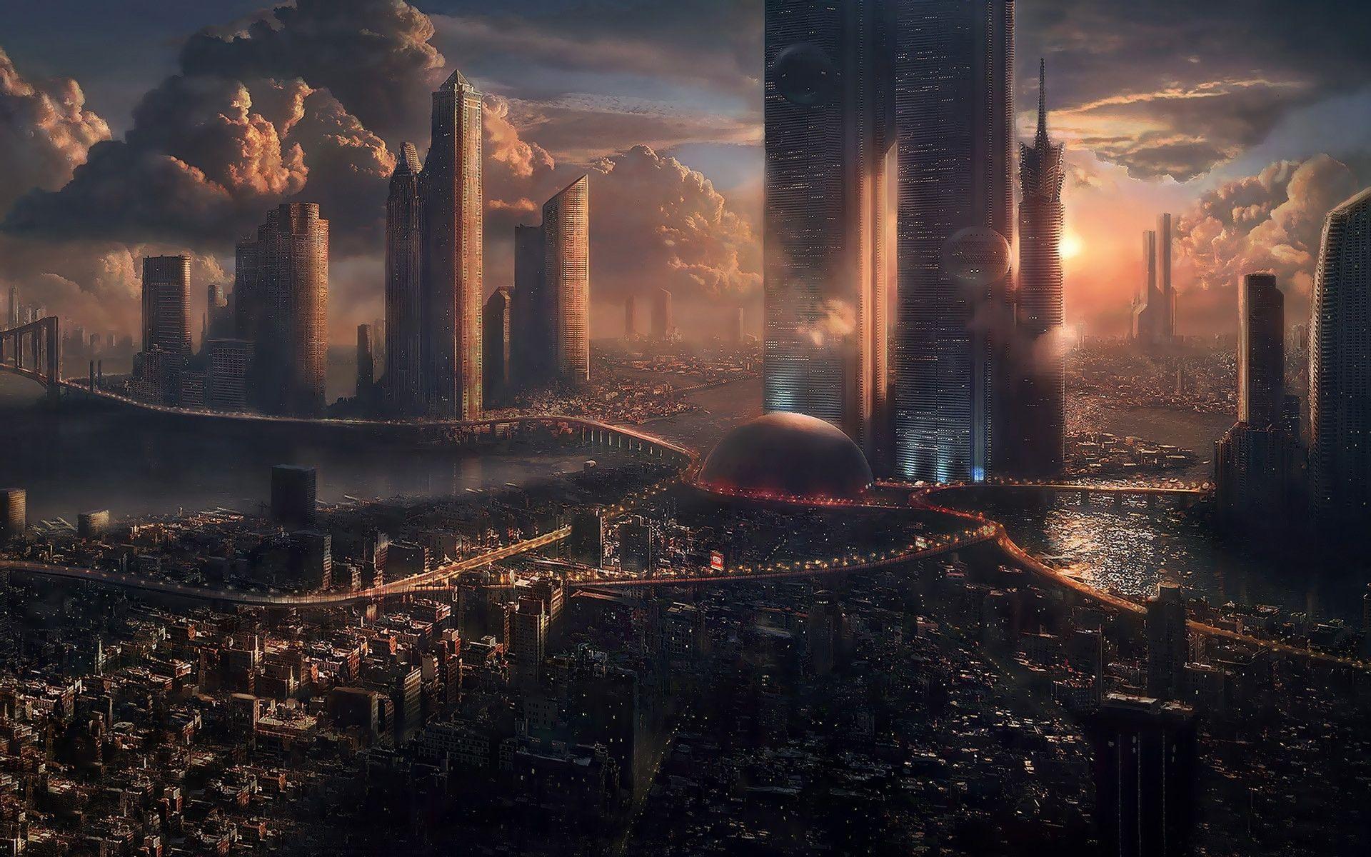 1920x1200 Future City Wallpaper