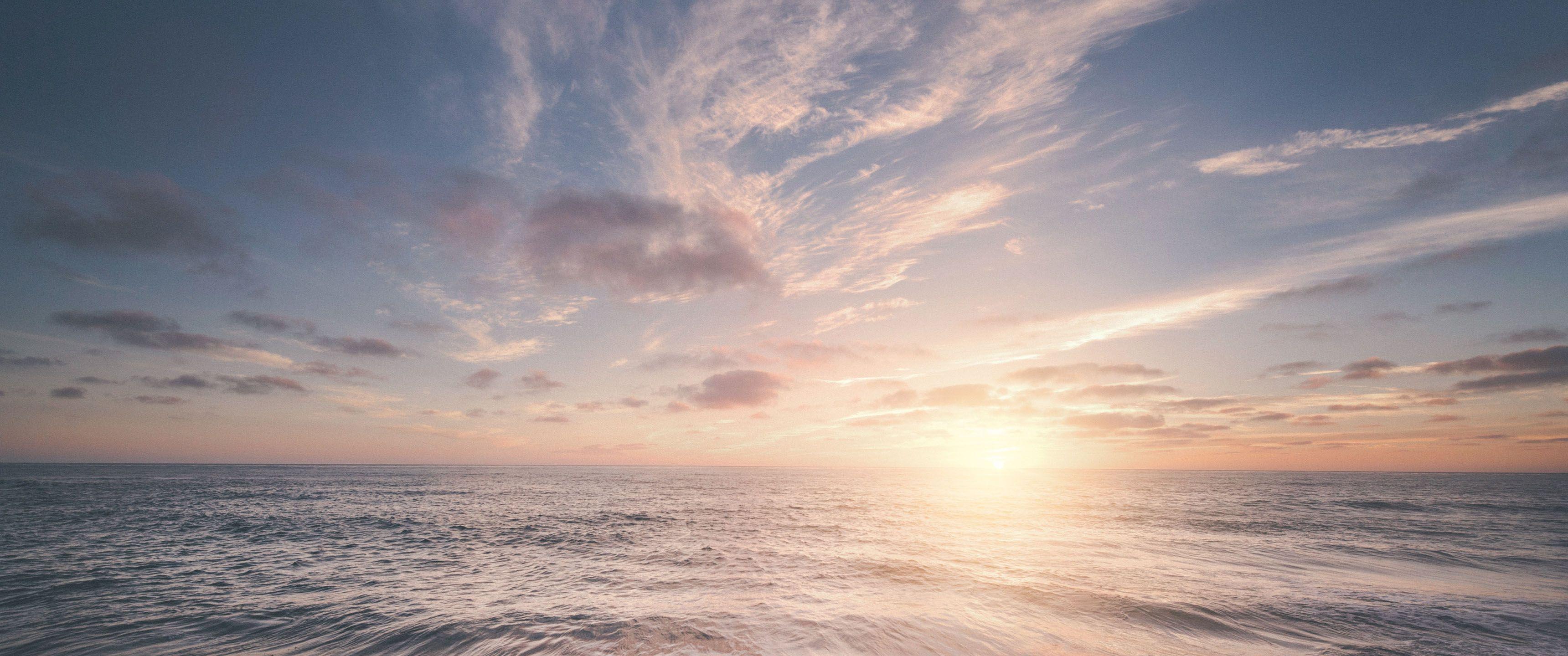 3440x1440 Ocean Sunrise 21:9 Wallpaper. Ultrawide Monitor 21:9 Wallpaper