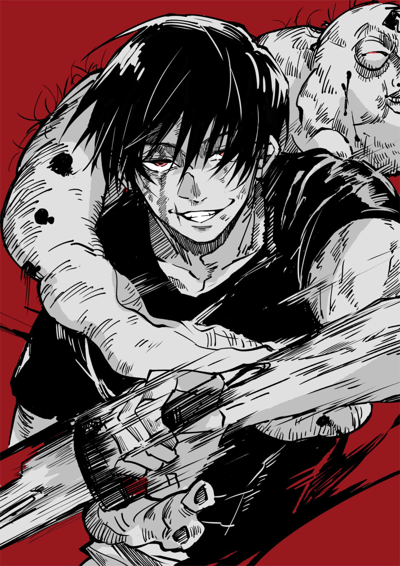 1357x1920 Toji Fushiguro in Action Wallpaper