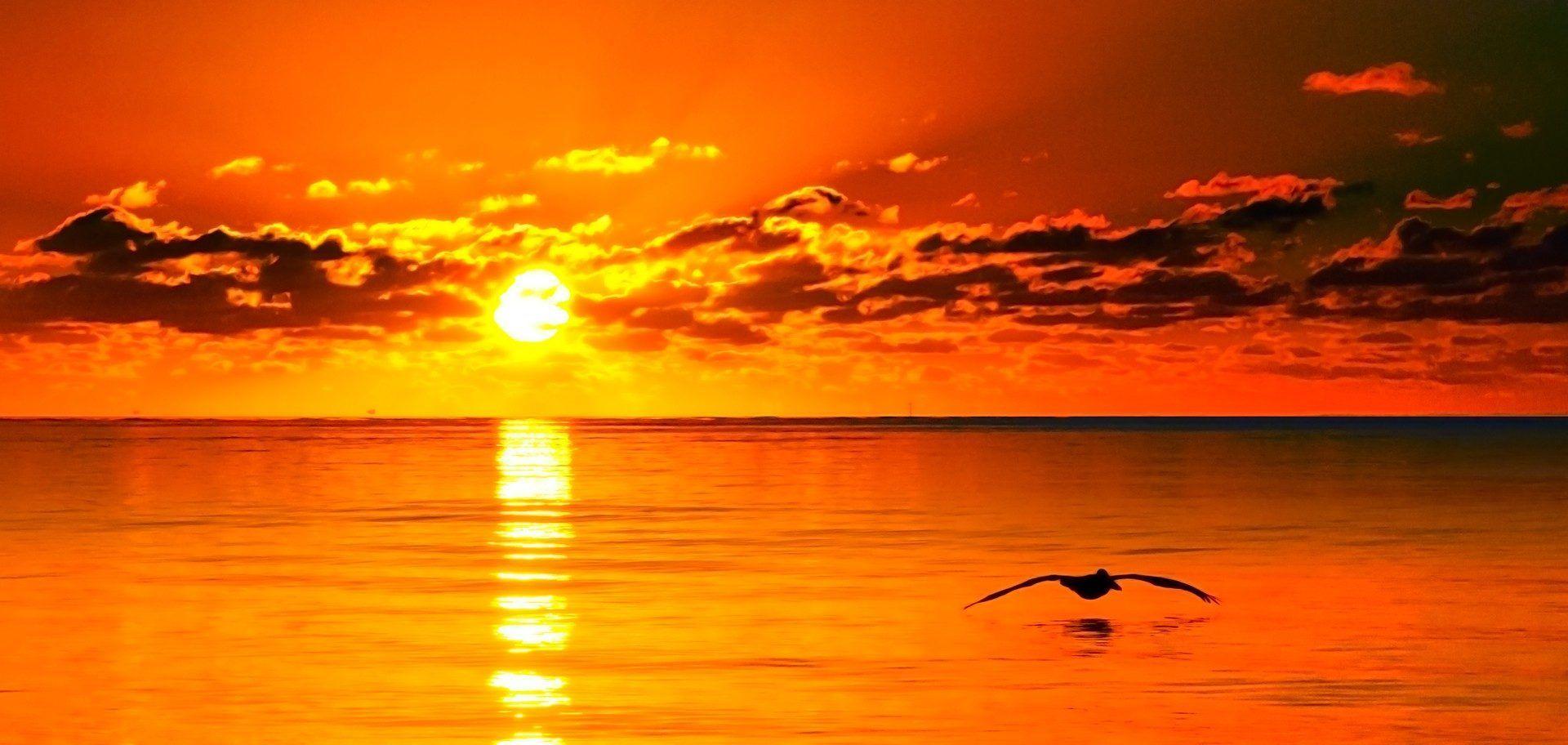 1920x912 Orange Sunrise Wallpaper