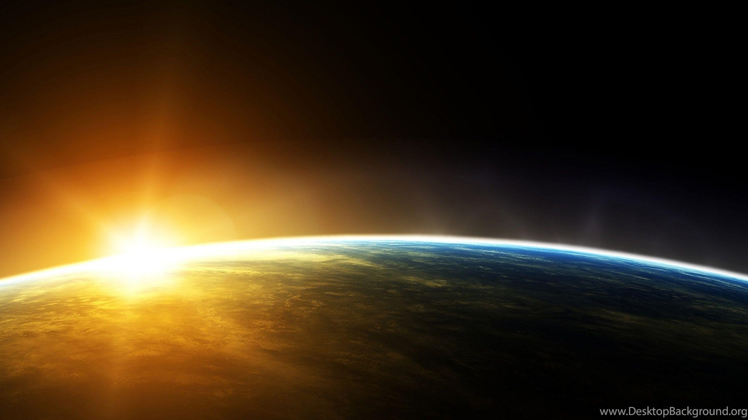 2560x1440 Earth Sunrise Space Wallpaper Desktop Background