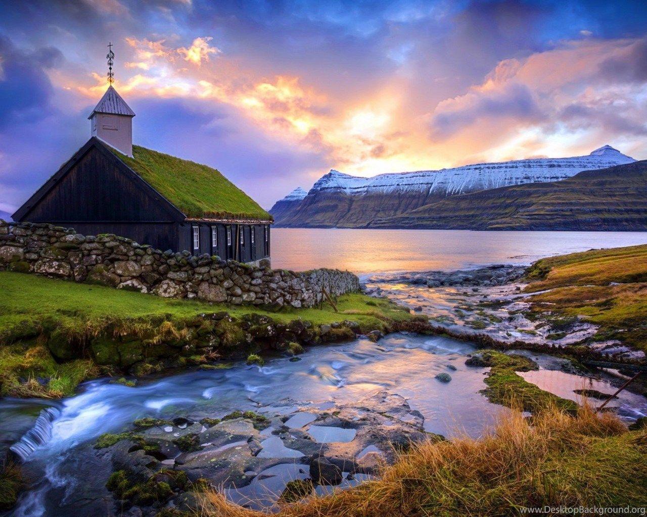 1280x1024 2C2C34 Color Wallpaper: Faroe Island Sunrise Beautiful