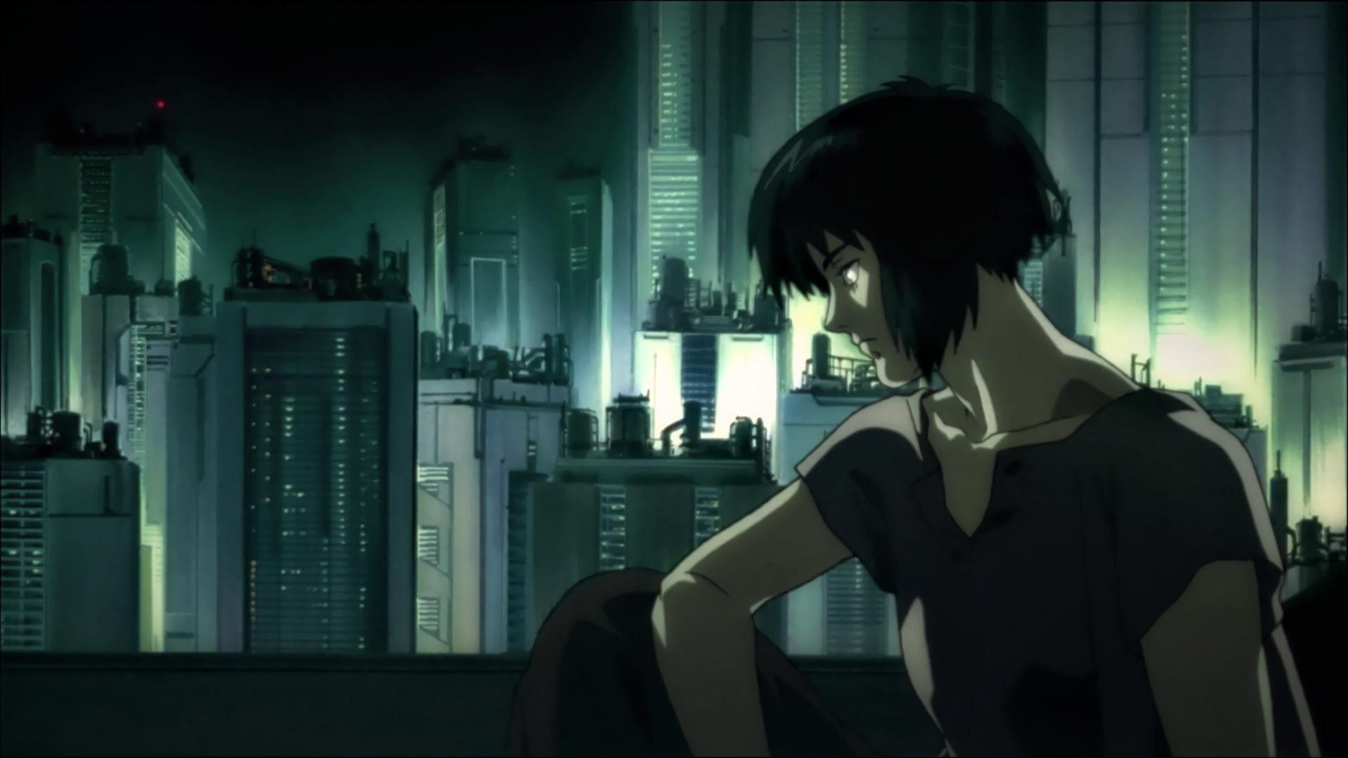 Ghost in the shell, city, movie, 1366x768 wallpaper