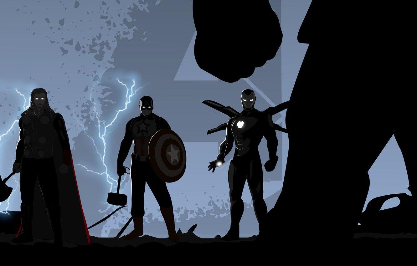 1332x850 Wallpaper Iron Man, Captain America, Thor, Avengers, Trinity, Thanos, Avengers: Endgame image for desktop, section фильмы