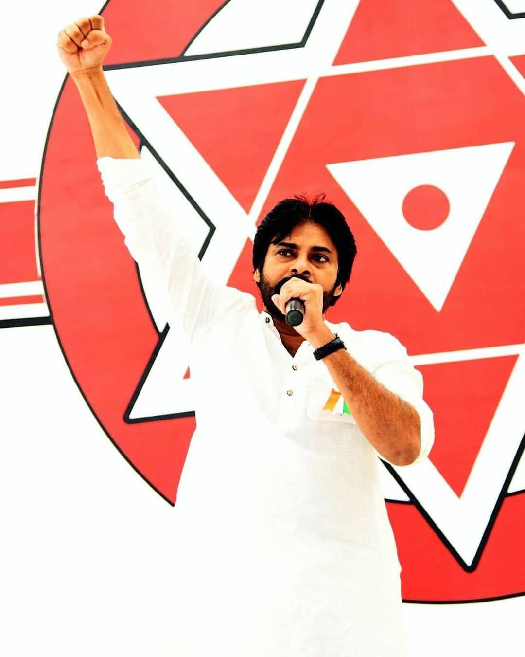 1080x1350 Download Janasena Party Kalyan Fist Up Wallpaper