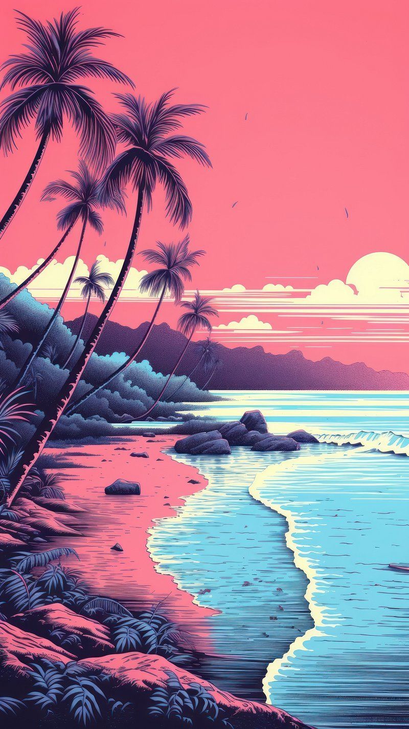 800x1427 Pink Beach Image. Free Photo, PNG