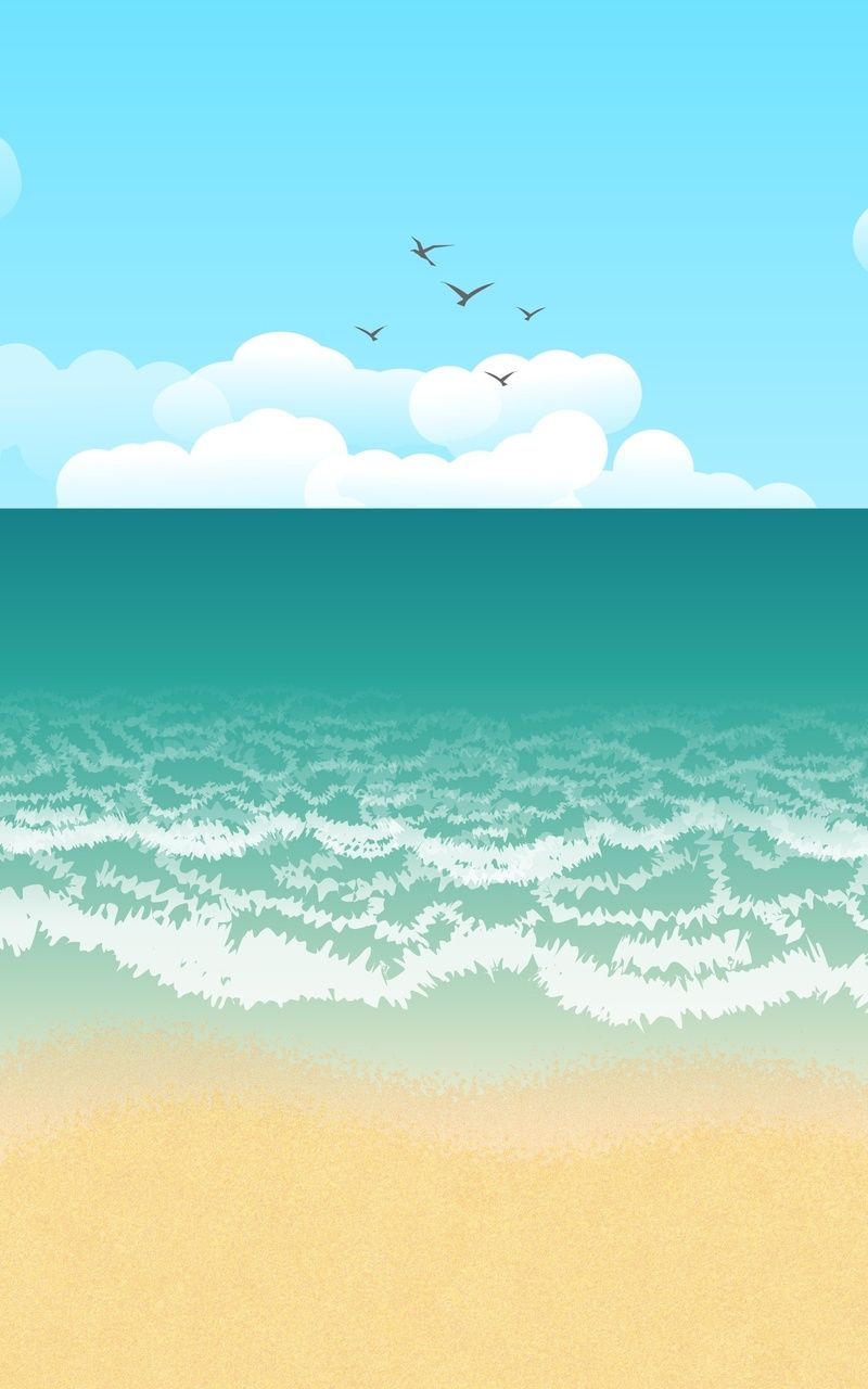 800x1280 Beach Illustration Nexus 7