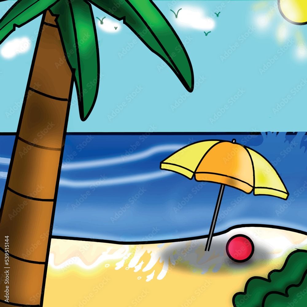 Beach Illustration Wallpapers - Top Free Beach Illustration Backgrounds ...