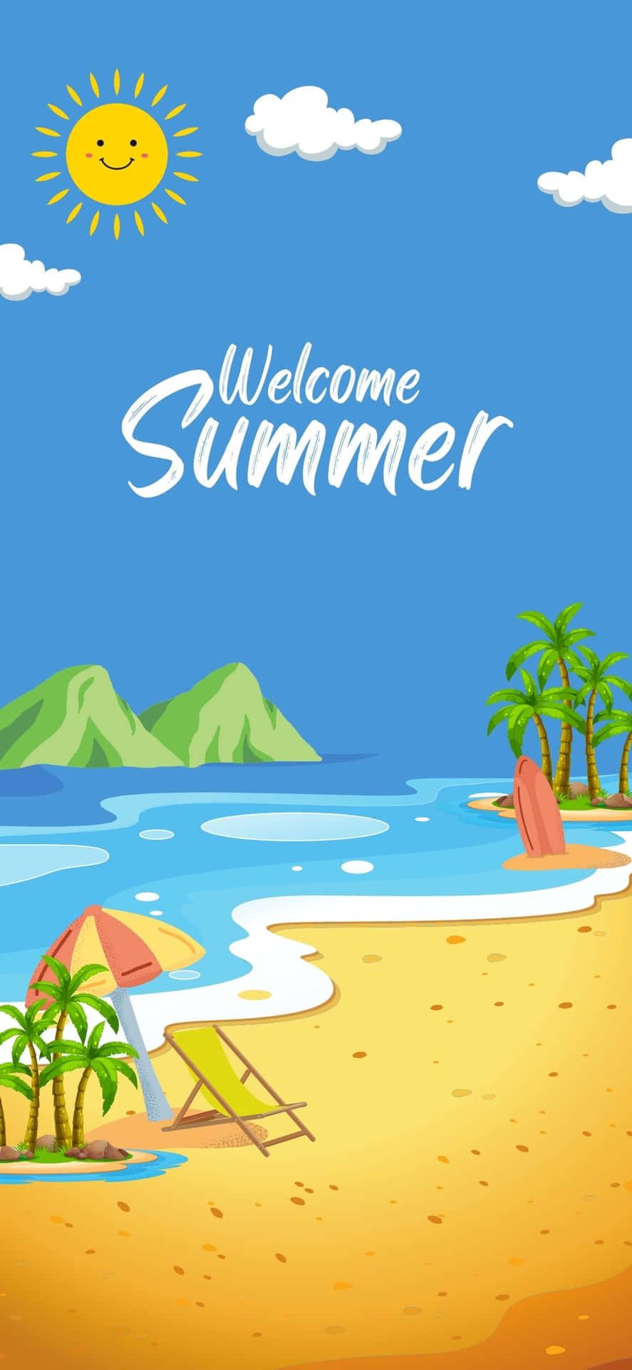 887x1920 Download Tropical Beach Scene