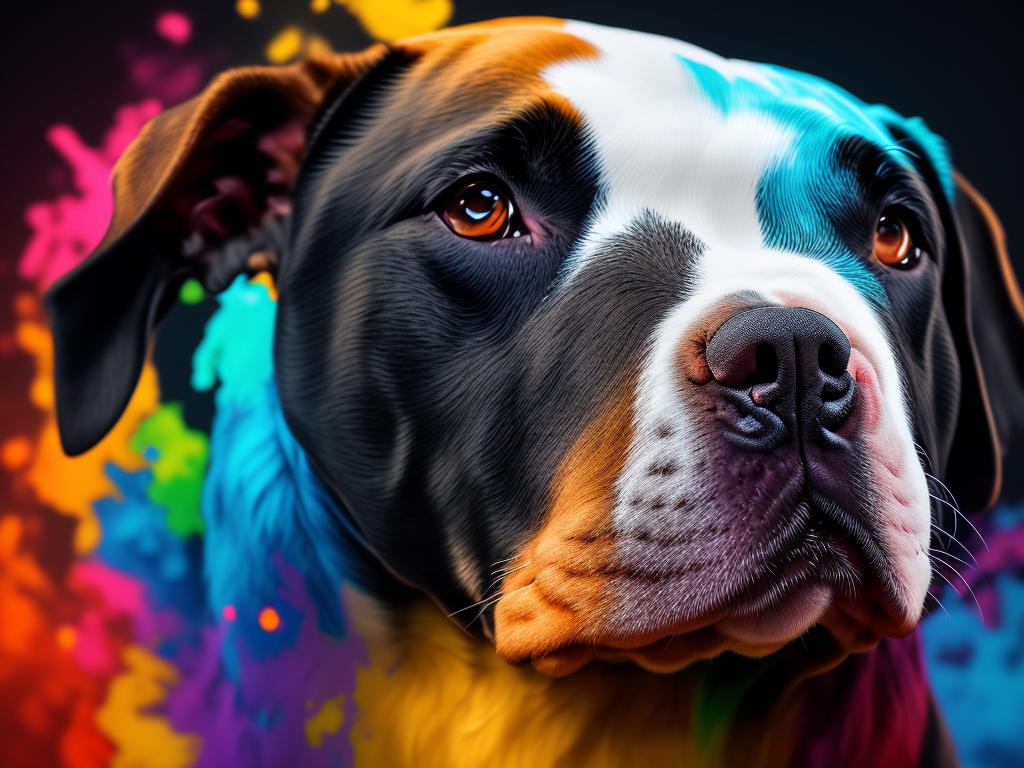 1024x768 dnbcd: pitbull dog, colorful