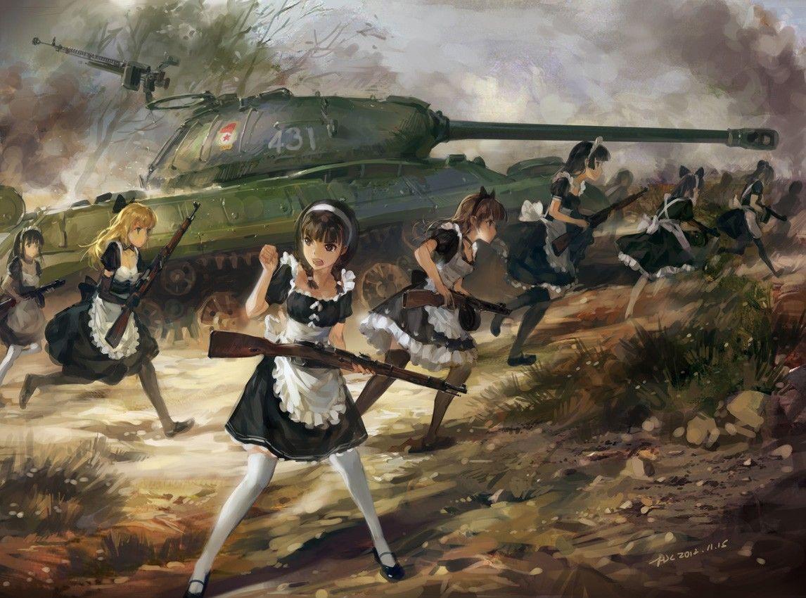 1146x850 french maid anime maid outfit war maid fantasy art