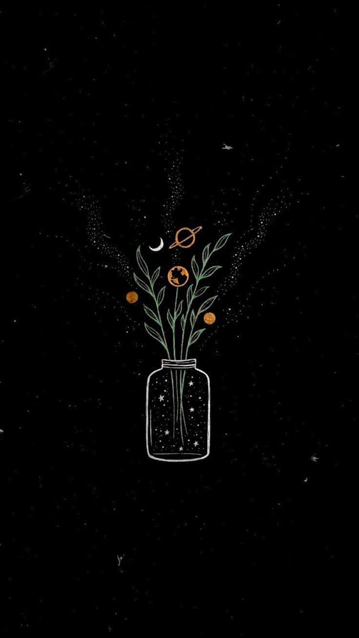 736x1308 Download Dark Cute Flower Vase iPad Wallpaper