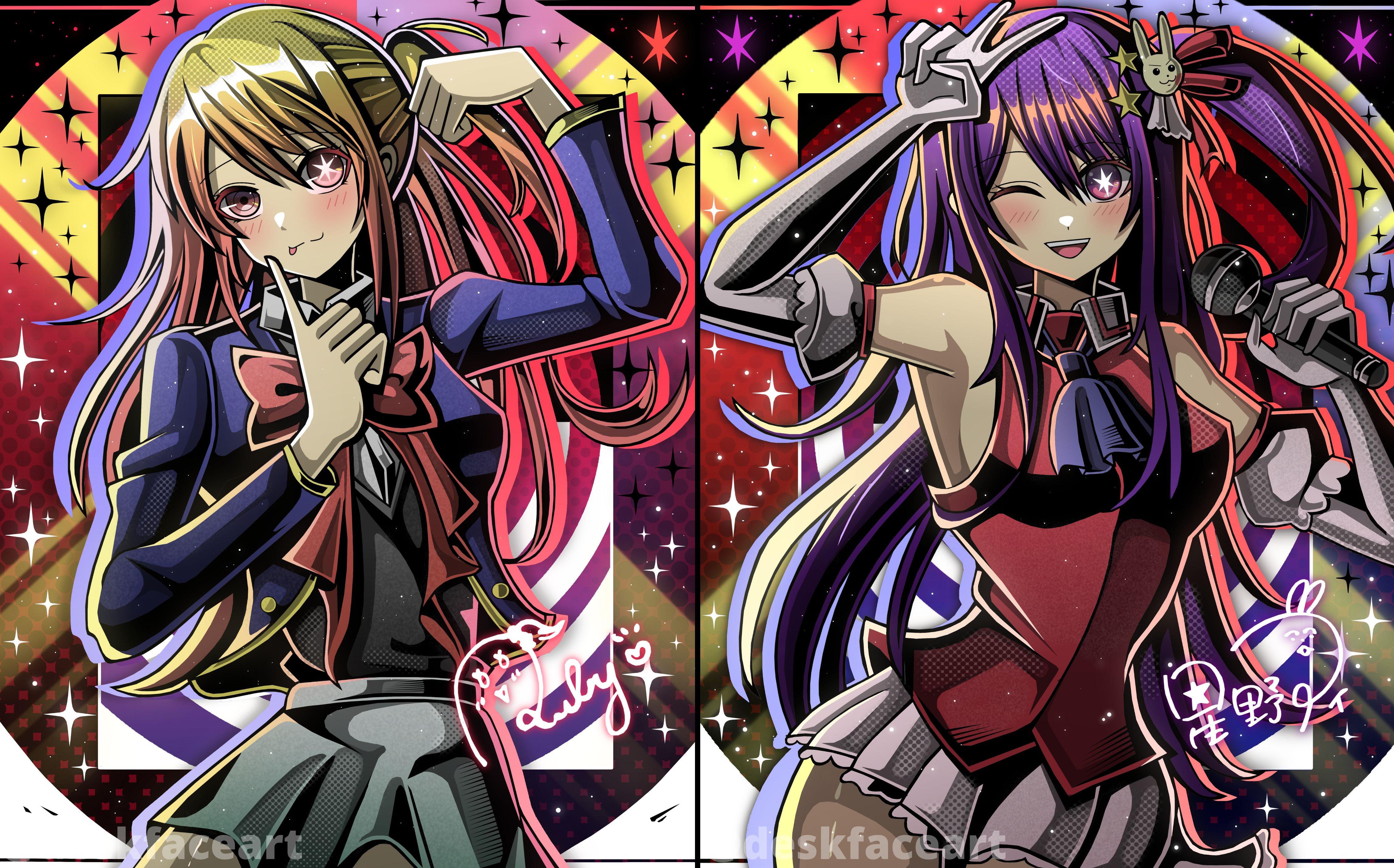 4513x2812 Ai and Ruby Hoshino fanart in my style! Definitely gonna draw more after this