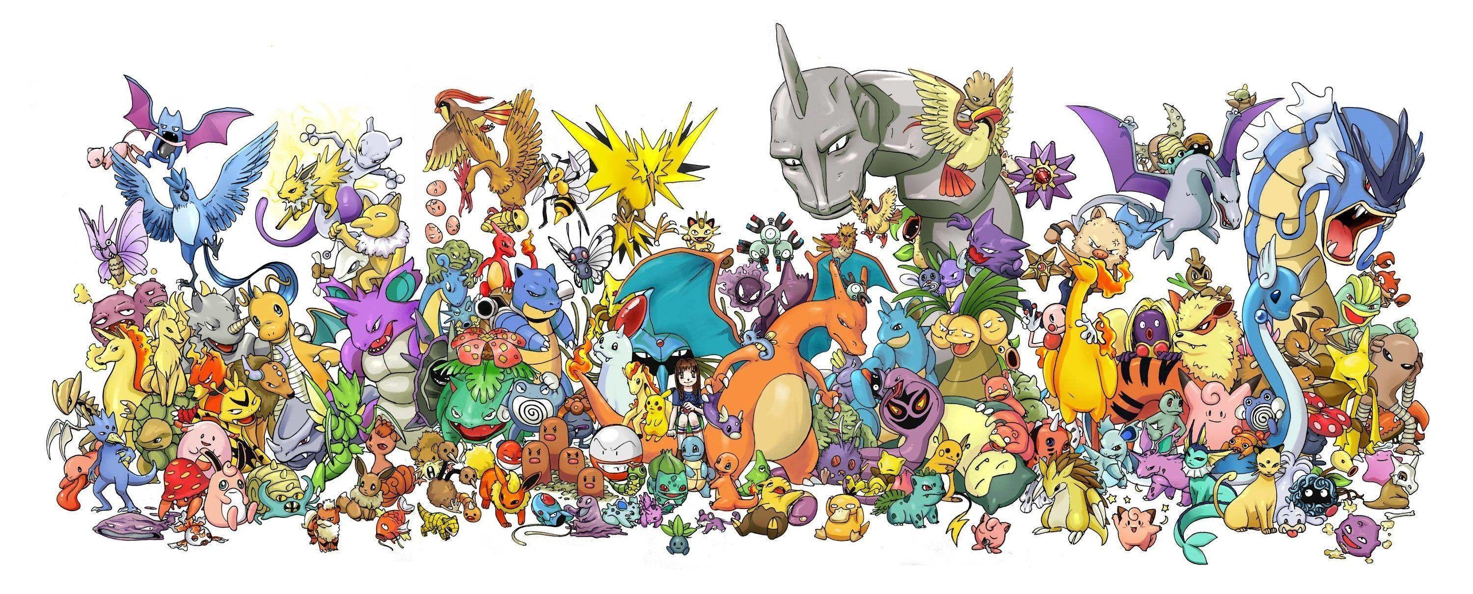 3000x1210 All Pokemon Wallpaper