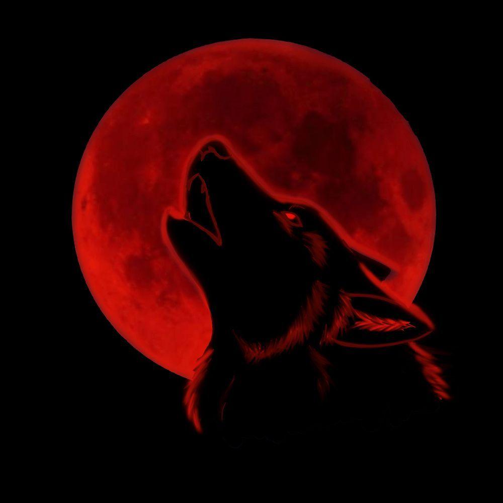 Hình nền Mặt trăng đỏ 1000x1000.  đỏ và đen