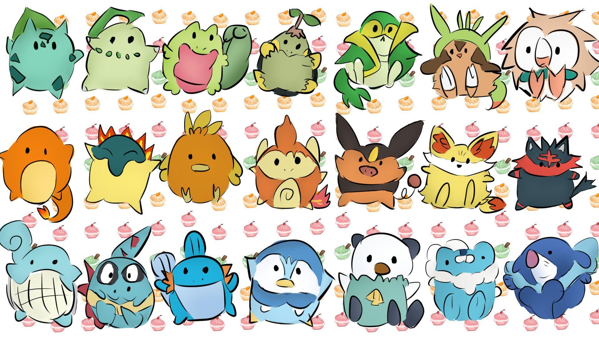 1920x1080 Pokemon Starters Wallpaper