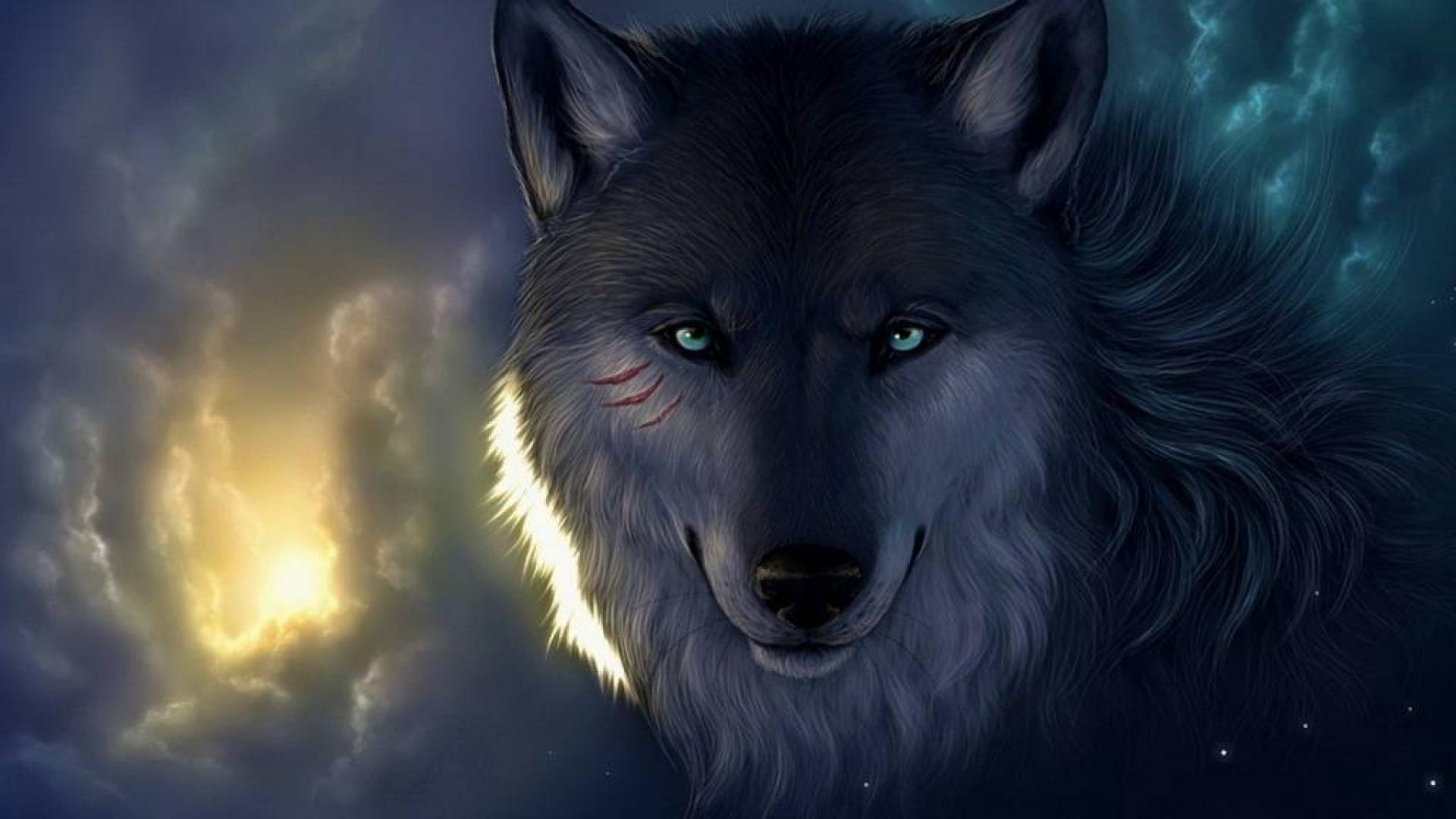 1920x1080 Fantasy Wolf Wallpaper background picture