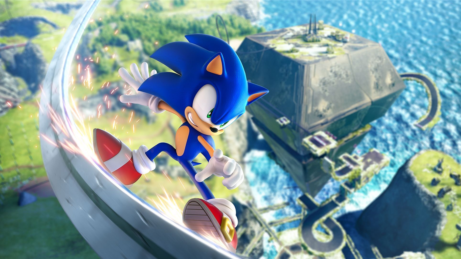 1929x1085 Sonic Frontiers Artwork Wallpaper with Monocle