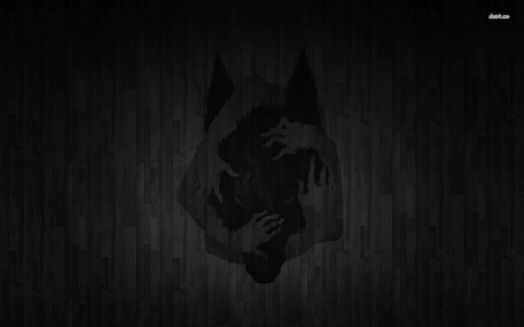 1680x1050 Hands holding down a black wolf wallpaper Art