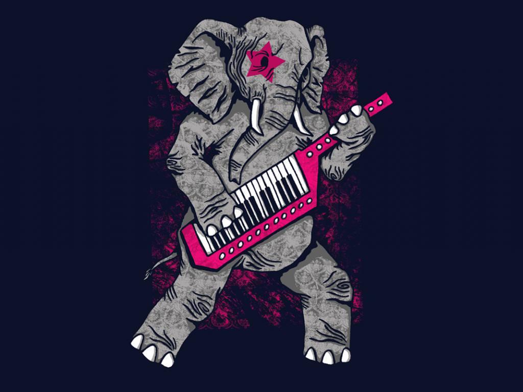 1024x768 Elephant Guitarist