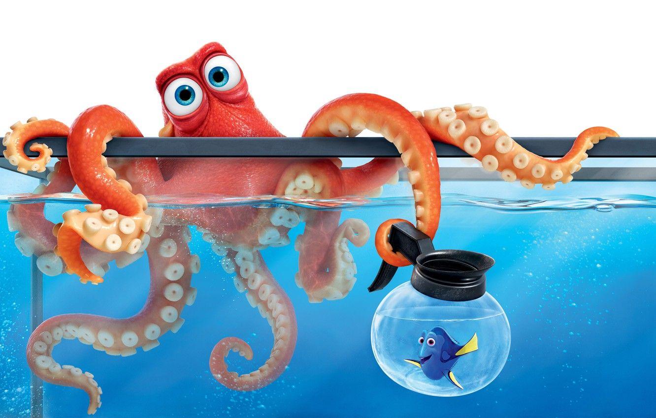 1332x850 Wallpaper cartoon, aquarium, fish, octopus, Dori, Finding