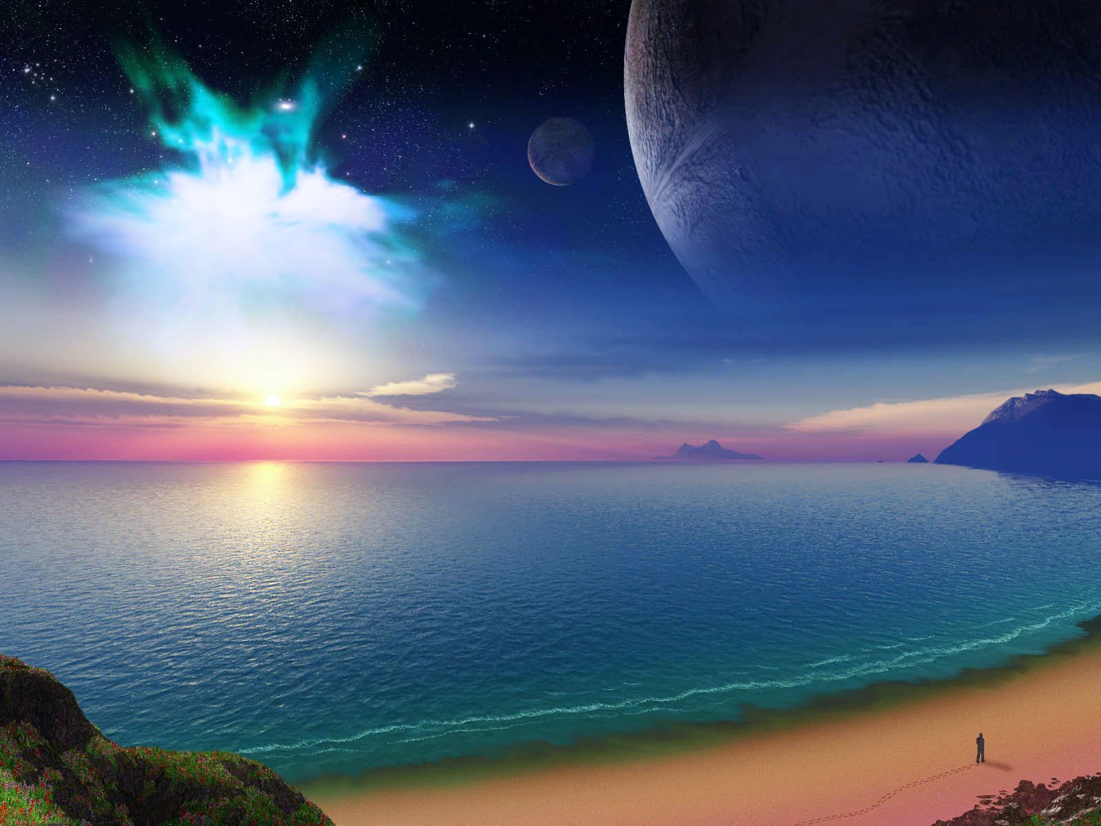 1600x1200 Sea Beach Fantasy Ocean Nature