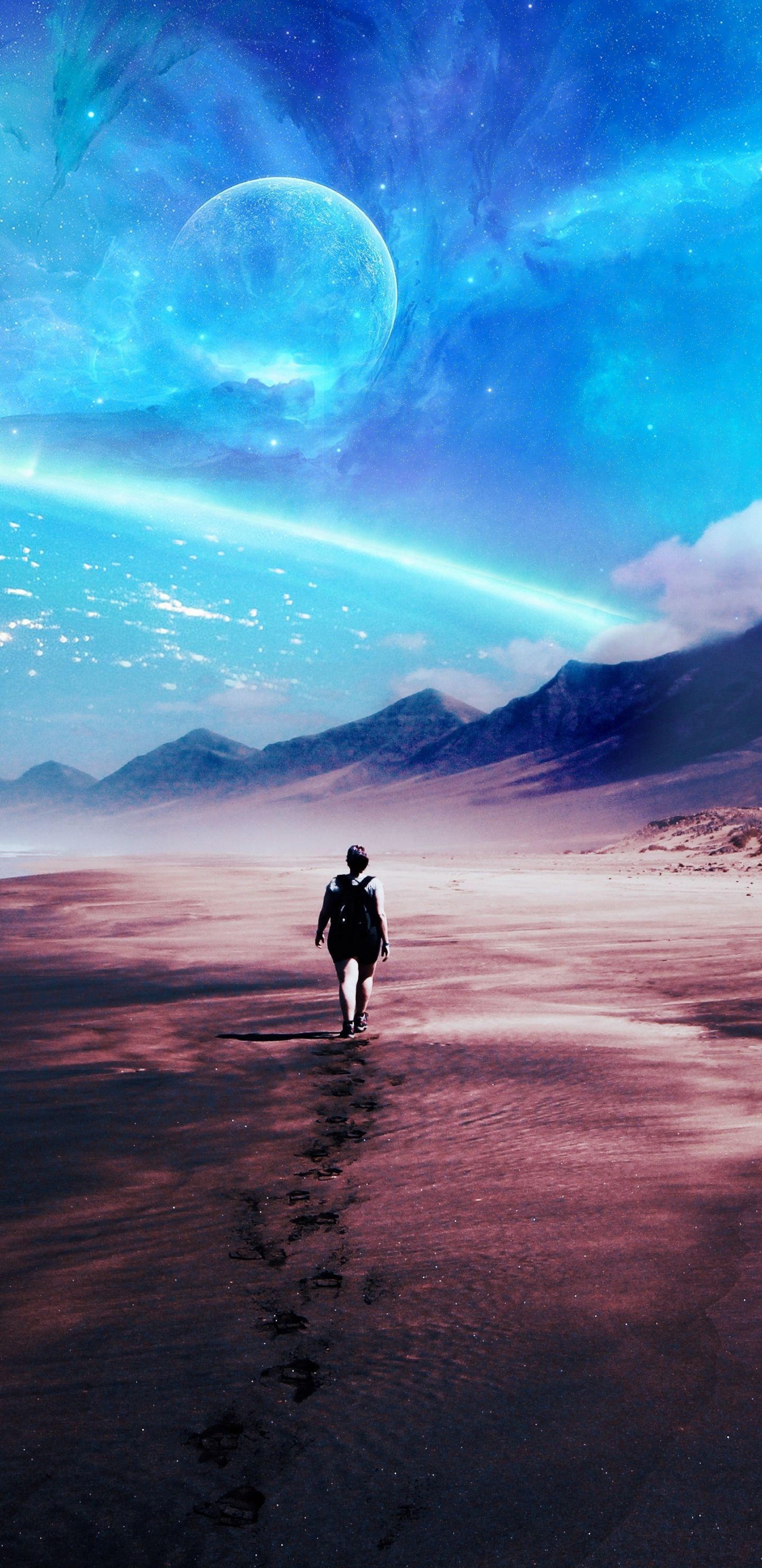 1440x2960 wallpaper 1440x2960 fantasy, beach