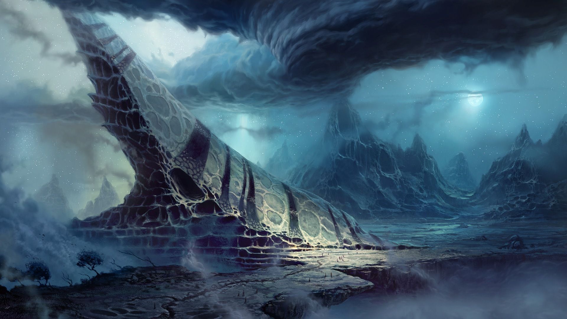 1920x1080 Beach Tornado Fantasy Wallpaper1920