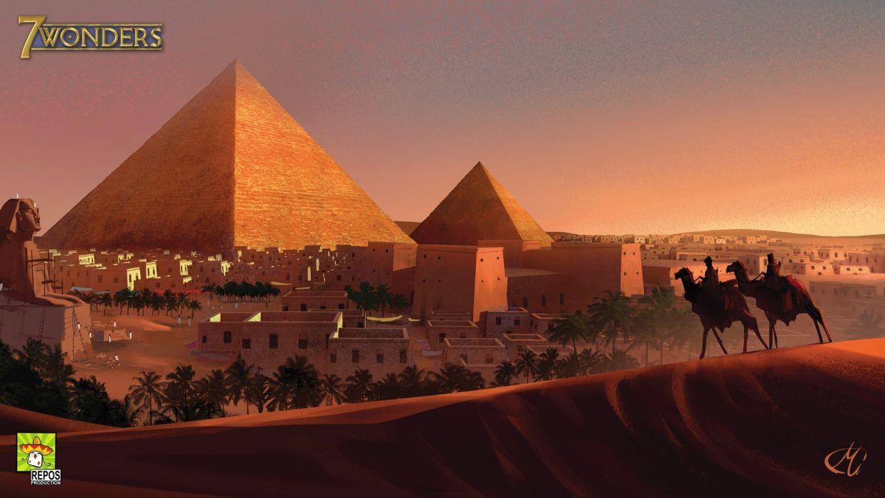 1244x700 Video games Egypt artwork 7 Wonders pyramids Great Pyramid