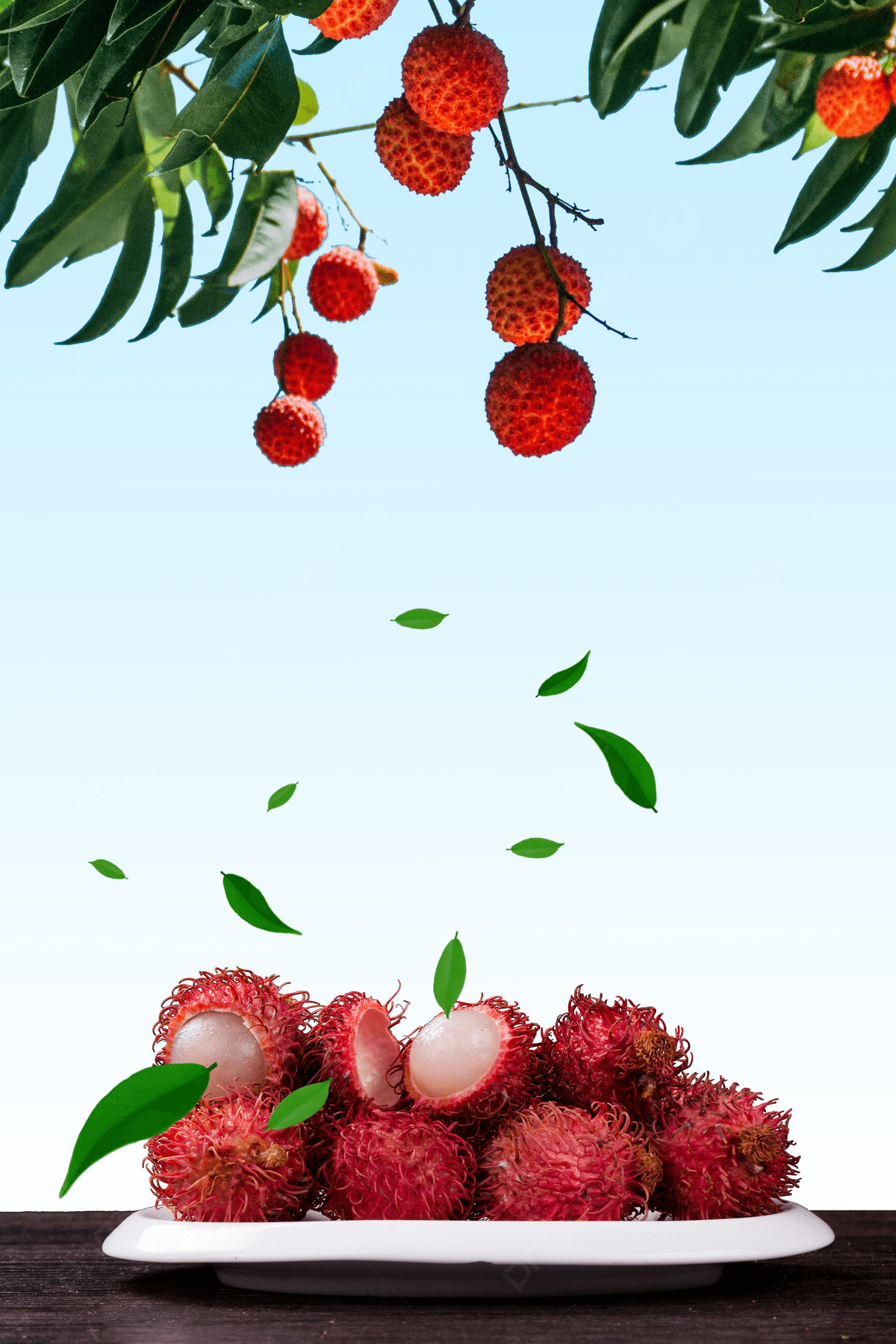 1200x1799 Summer Fruit Lychee Blue Fresh