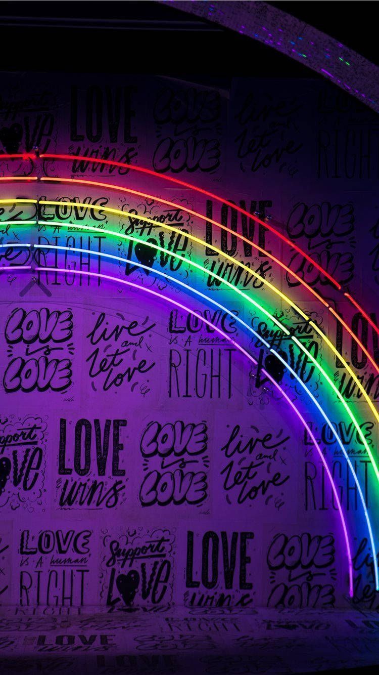 750x1334 Download free Rainbow Led Neon Purple