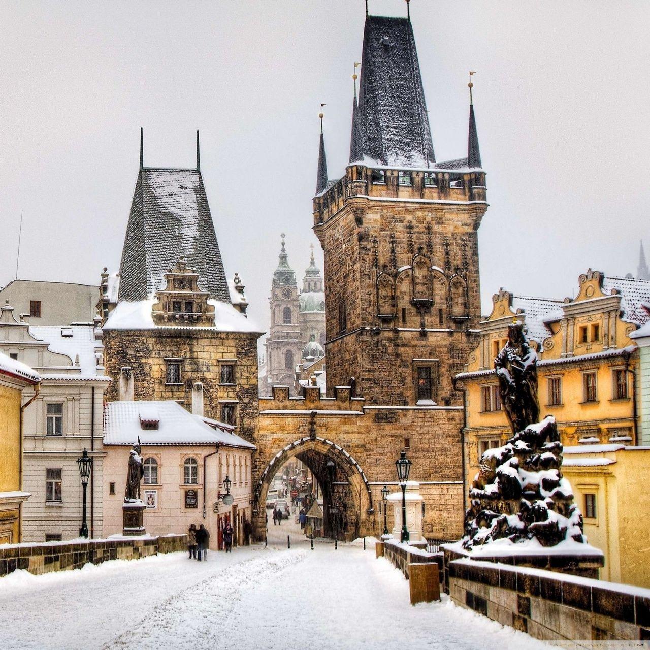 1280x1280 Winter In Prague Ultra HD Desktop Background Wallpaper for : Multi
