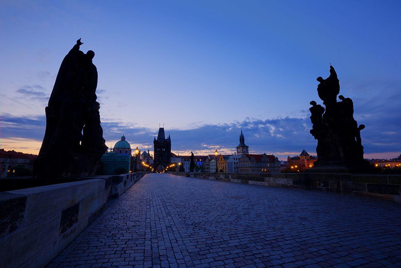 1280x855 Photo Prague Charles Bridge Czech Republic Bridges Pavement