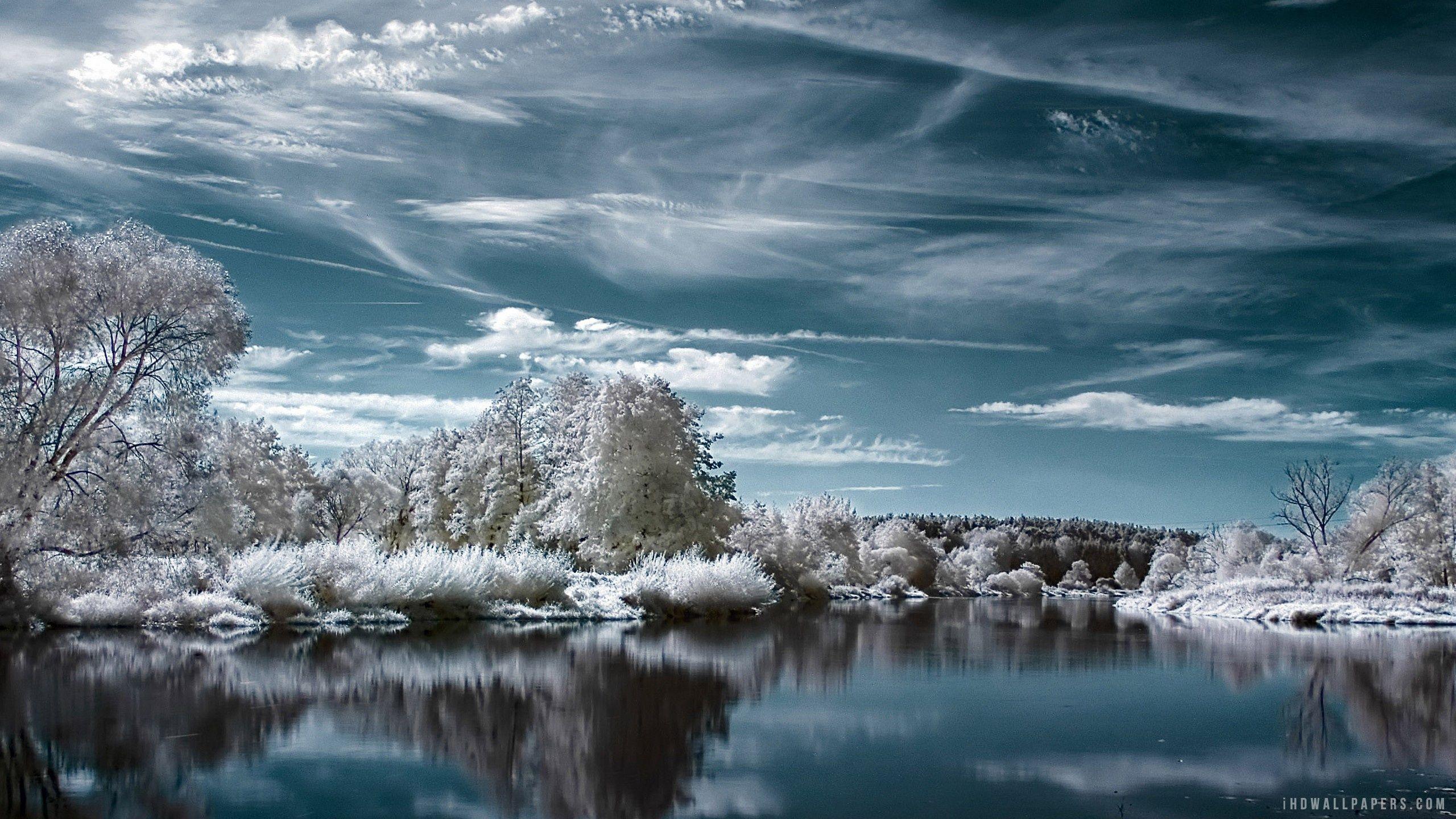 2560x1440 winter lake wallpaper