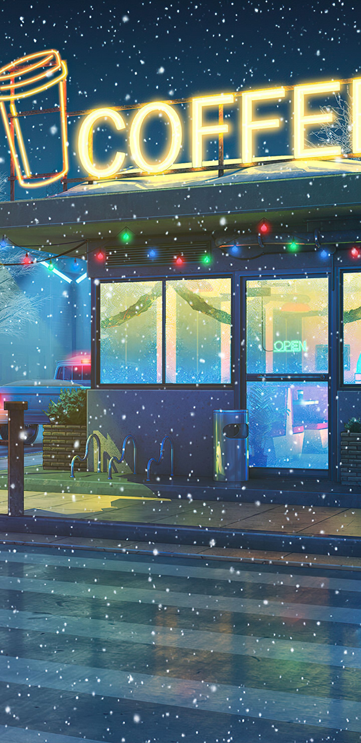 1440x2960 Lo Fi Cafe 4k Samsung Galaxy