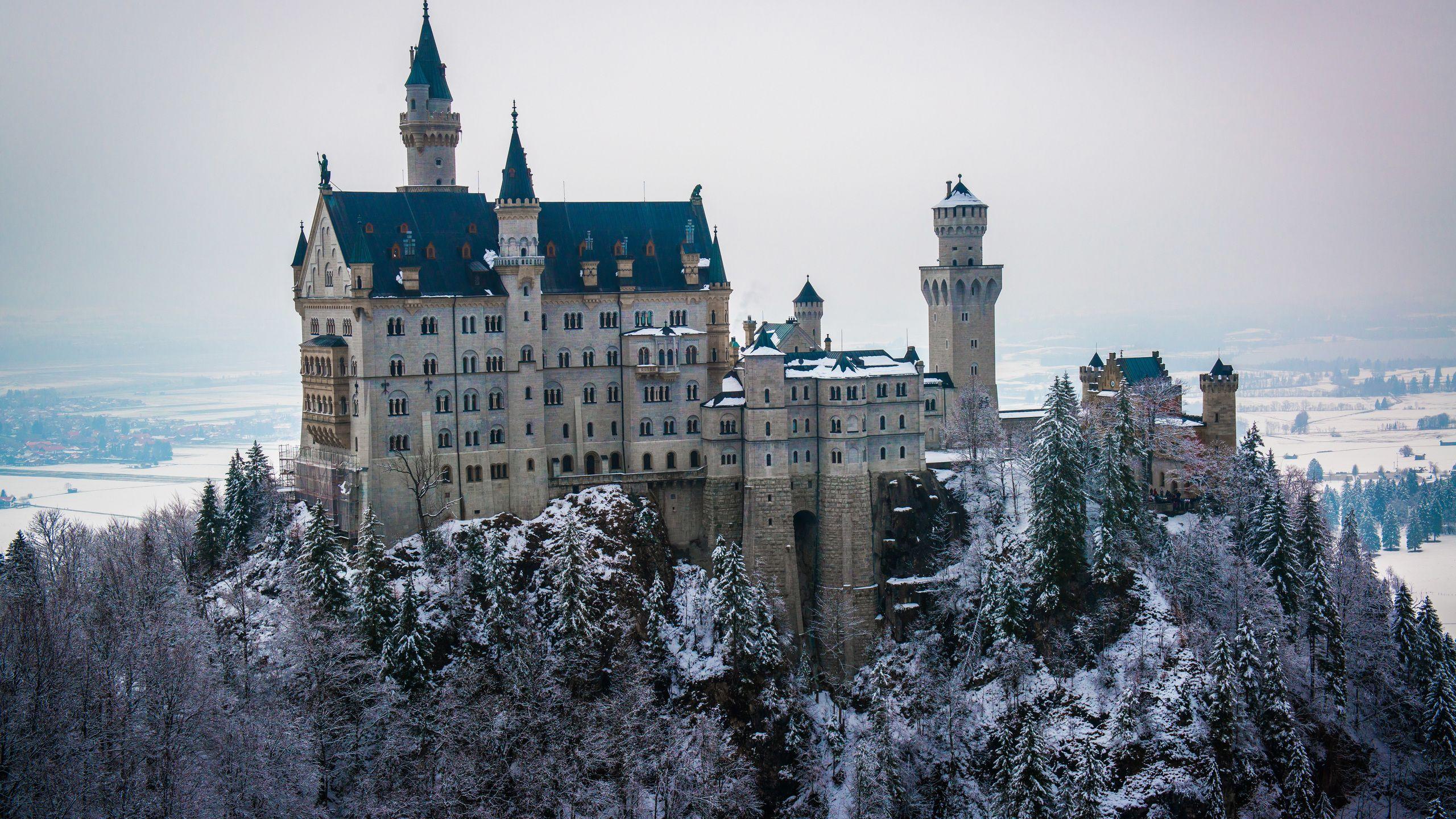 2560x1440 ludwig, germany, winter, castle, bayern, neuschwanstein