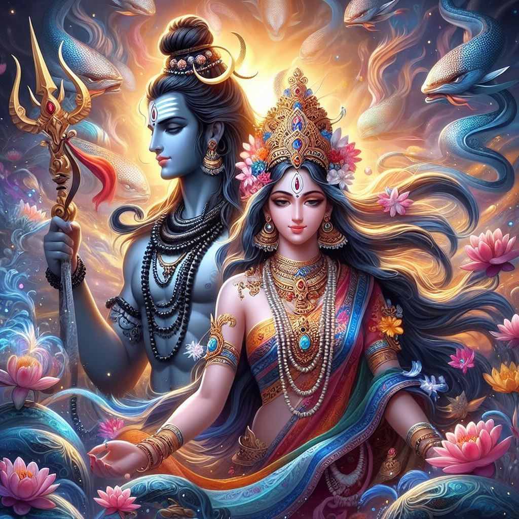 1024x1024 Shiva Parvati Image Pics HD DP