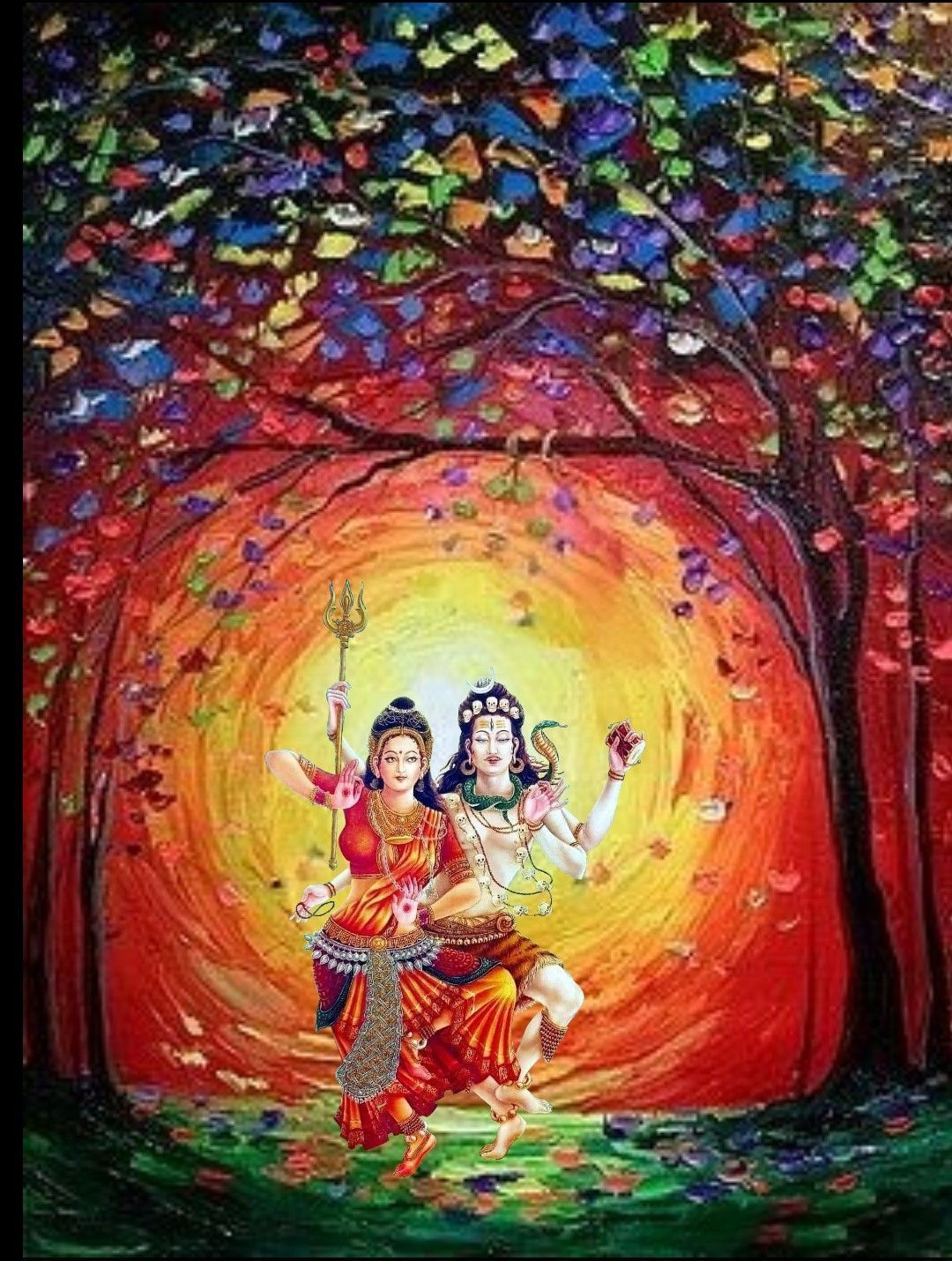 1080x1430 Shiva Parvathi Love Wallpaper