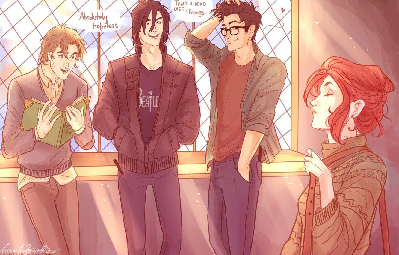 1332x850 Wallpaper Harry Potter, Lily Evans, Remus Lupin, Sirius