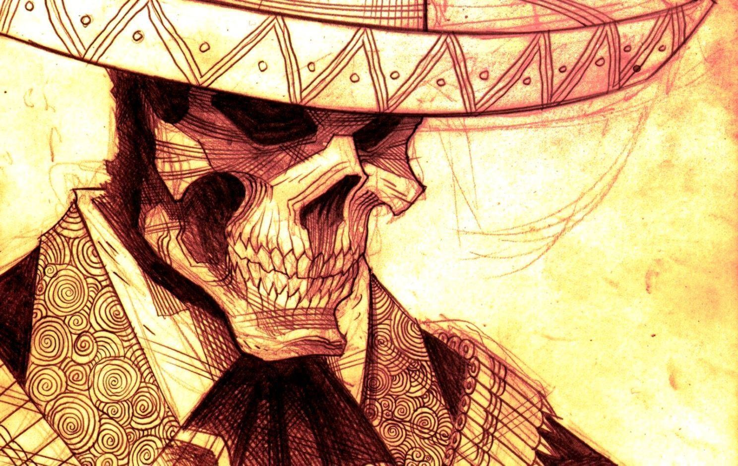 1488x940 Download free Mexico Themed Skull Art