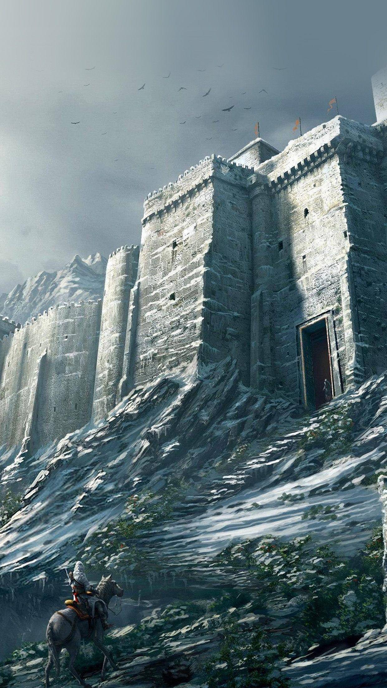 1242x2208 Game Illustration Castle Snow Winter