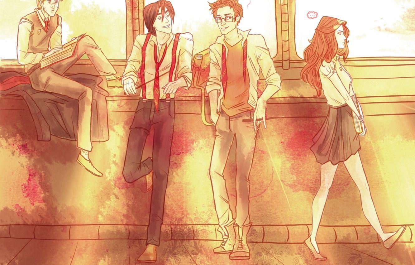 1332x850 Wallpaper Harry Potter, Lily Evans, Remus Lupin, Sirius