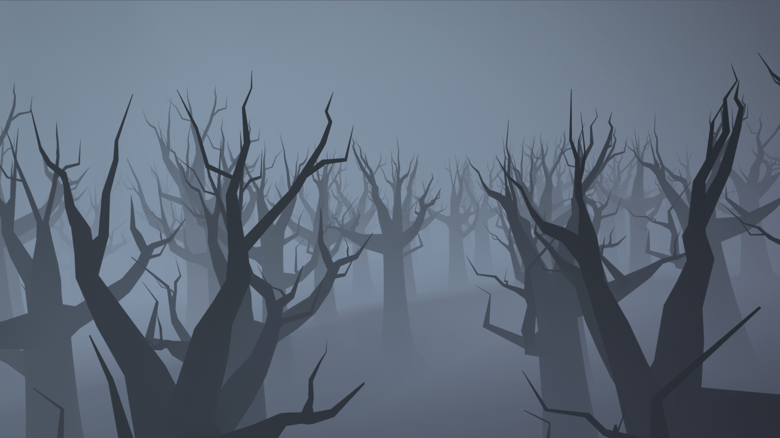 2560x1440 Silhouette, Fog, Nature, Weather, Flora resized