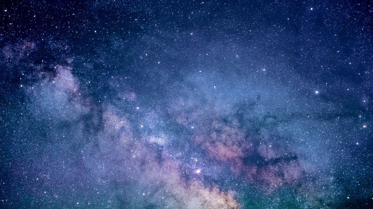 1280x720 Wallpaper Starry sky, Blue sky, Milky Way, Stars, Astronomy
