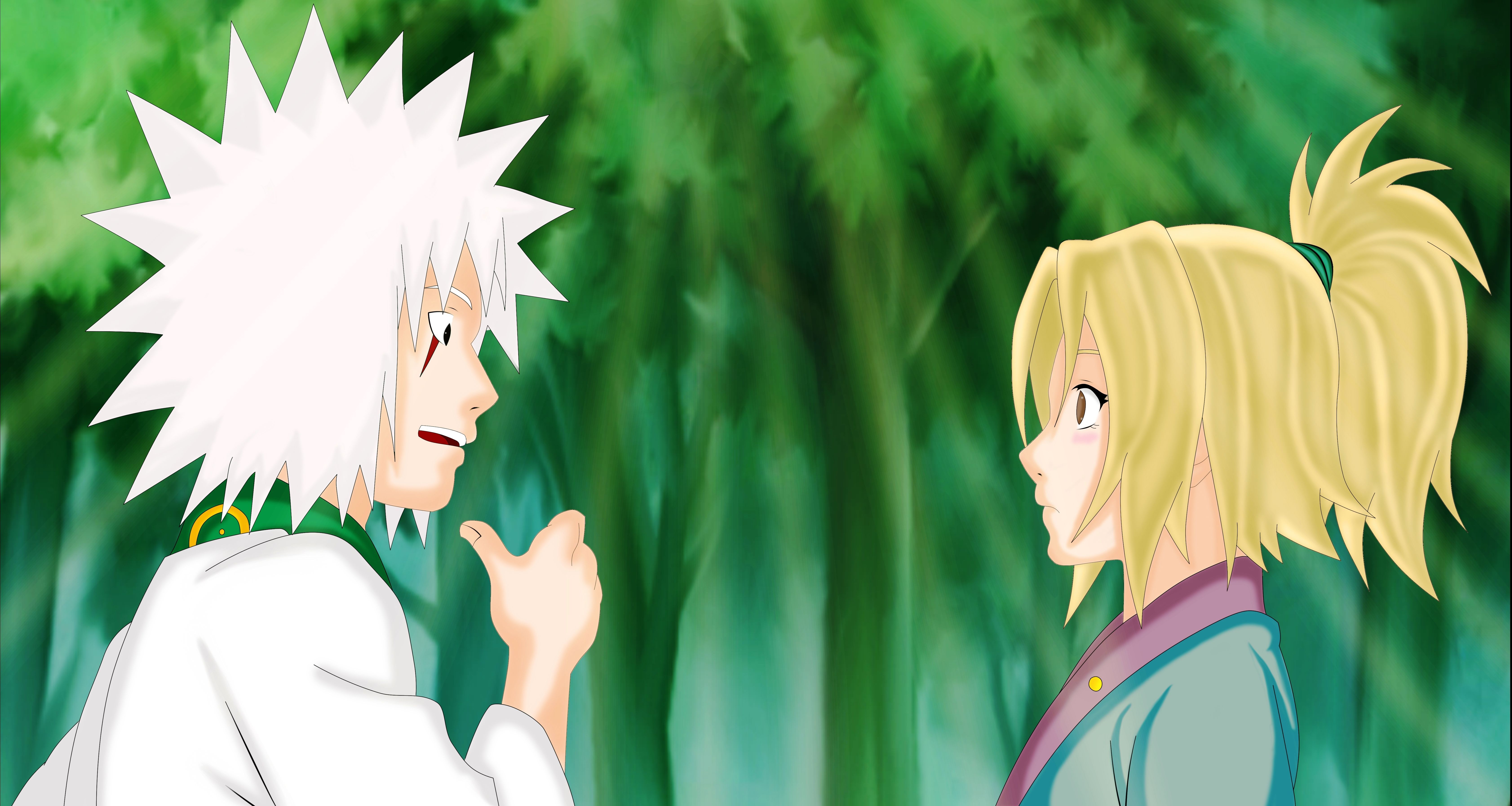 6731x3586 4K Ultra HD Naruto: Tsunade & Jiraiya Encounter in Anime Style