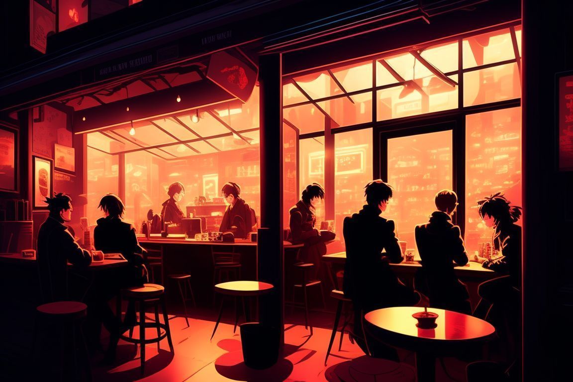 1152x768 Cozy Coffee Shop Anime Style